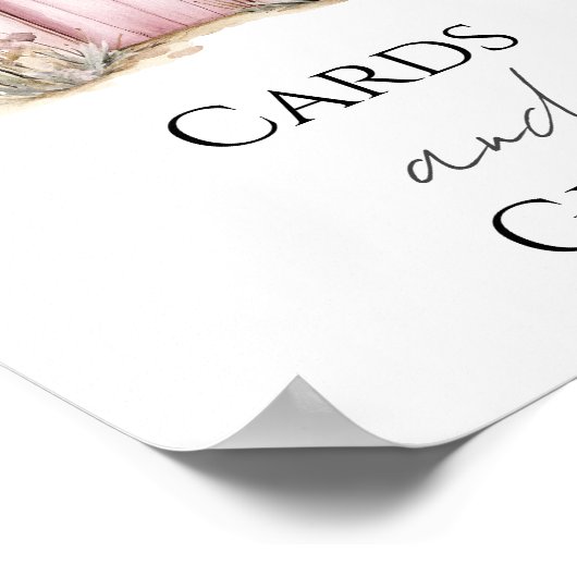 Roze feeën Baby in Bloom Douche Kaarten en geschen Poster (Hoek)