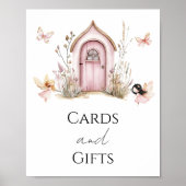 Roze feeën Baby in Bloom Douche Kaarten en geschen Poster (Voorkant)