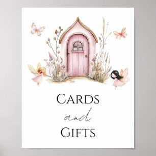 Roze feeën Baby in Bloom Douche Kaarten en geschen Poster