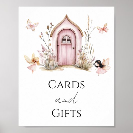 Roze feeën Baby in Bloom Douche Kaarten en geschen Poster (Voorkant)