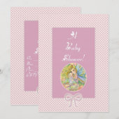 Roze feeën babyshower uitnodigingen (Voorkant / Achterkant)