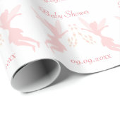 Roze Feeën Design Baby Shower Cadeaupapier (Rol Hoek)