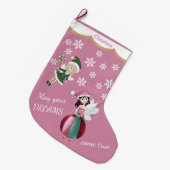 Roze Feeënprinses Dromen Grote Kerstsok (Voorkant (Hangend))