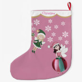 Roze Feeënprinses Dromen Grote Kerstsok (Achterkant)