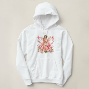 Roze Feeënroos Hoodie – Whimsische Fairycore Flora