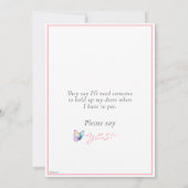 Roze Feeënschommel Wil Je Mijn Bruidsmeisje Zijn Kaart (Achterkant)