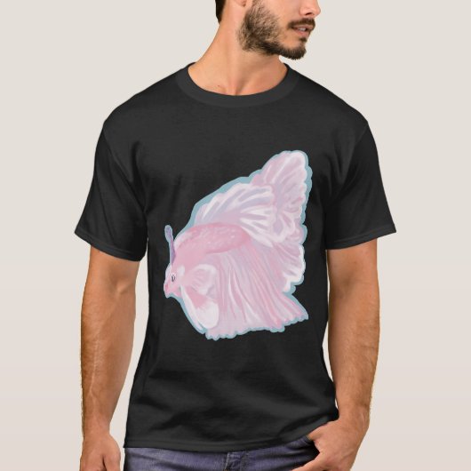 Roze feest betta vis t-shirt (Voorkant)