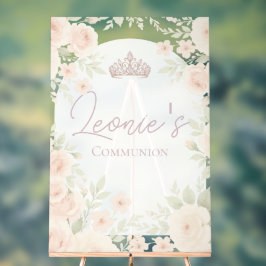 Roze feest communie welkom bord