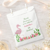 Roze feest Flamingo Girl Dank je Bedankzakje (Geknipt)