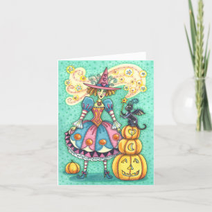 ROZE FEEST HELSEHEKS, HALLOWEEN MAGIE ZWARTE KAT B KAART