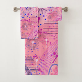 Roze Feest Maximalistische Kunst Bad Handdoek
