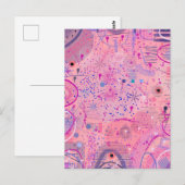 Roze feest maximalistische kunst briefkaart (Voorkant / Achterkant)