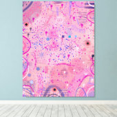 Roze feest maximalistische kunst canvas afdruk (Insitu (Houten vloer))