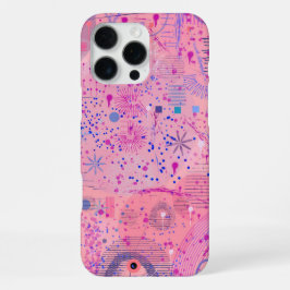 Roze feest maximalistische kunst iPhone 16 pro max hoesje