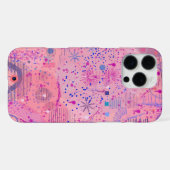 Roze feest maximalistische kunst iPhone hoesje (Achterkant horizontaal)