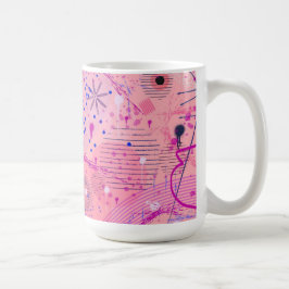 Roze feest maximalistische kunst koffiemok
