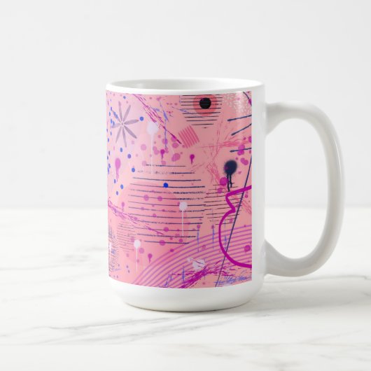 Roze feest maximalistische kunst koffiemok (Rechts)