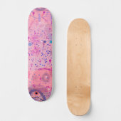 Roze feest maximalistische kunst persoonlijk skateboard (Voorkant)