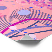 Roze feest maximalistische kunst poster (Hoek)