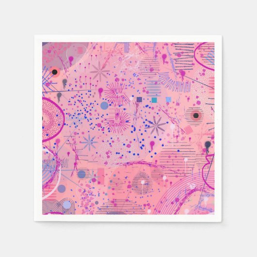 Roze Feest Maximalistische Kunst Servet (Voorkant)