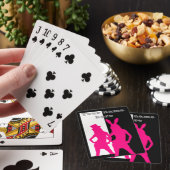 Roze feest Meisje silhouet Pokerkaarten (Insitu)