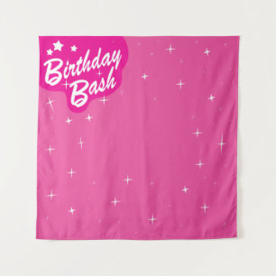 Roze Feestachtergrond - Verjaardagsfeestje voor me Wandkleed