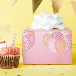 Roze Feestballonnen Cadeaupapier