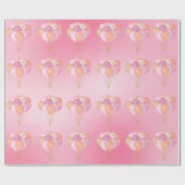 Roze Feestballonnen Cadeaupapier (Vlak)
