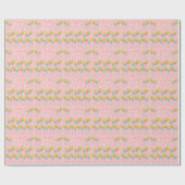 Roze Feestballonnen Kind Happy Birthday Cadeaupapier (Vlak)