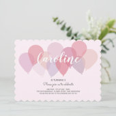 Roze Feestballonnen Leuke Verjaardag Kaart (Staand voorkant)