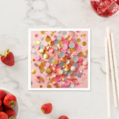 Roze feestconfetti! servet (Insitu)