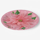 Roze feestdag in Poinsettia Papieren Bordje (Gekanteld)