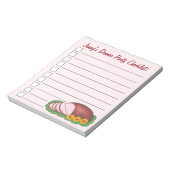 Roze feestdag Kerstmis Paasfeest Dinner Party Notitieblok (Linkerzijde)