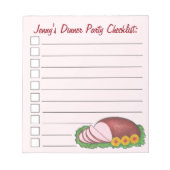 Roze feestdag Kerstmis Paasfeest Dinner Party Notitieblok (Voorkant)