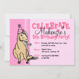 Roze feestdag Pony meisjes Kaart