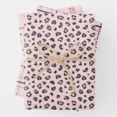 Roze feestdag, stripes en vlechten inpakpapier vel (In situ)