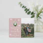 Roze feestdag voor rendieren feestdagenkaart (Staand voorkant)