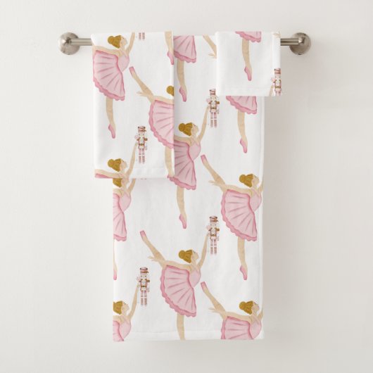 Roze feestdagen kinder ballerina bad handdoek (Insitu)