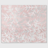 Roze Feestdagen met kerstbomen Snowflakes Cadeaupapier (Vlak)
