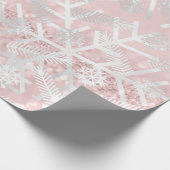 Roze Feestdagen met kerstbomen Snowflakes Cadeaupapier (Hoek)