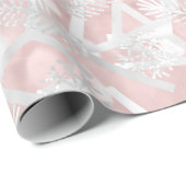 Roze Feestdagen met kerstbomen Snowflakes Cadeaupapier (Rol Hoek)