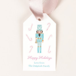 Roze Feestdagen van inktappelbont, snoeprietsnoere Cadeaulabel