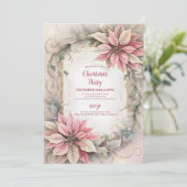 Roze Feestelijk Kerstfeest Kaart (Staand voorkant)