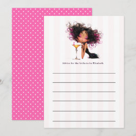 Roze Feestelijke Bruidsborrel Advieskaart
