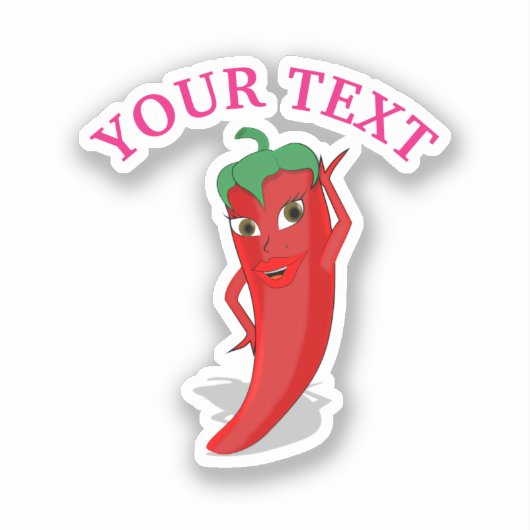 Roze feestelijke bruidsdouche met rode hete peper- sticker (Voorkant)