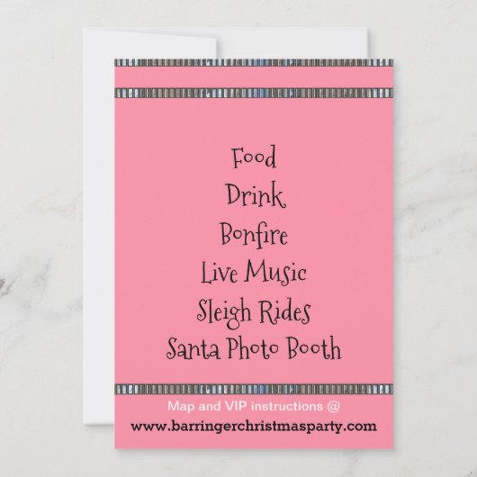 Roze Feestelijke Chique Cheery Kerstman Jaarlijkse Kaart (Achterkant)