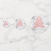 Roze feestelijke Confetti voor kerstboomtafelgerei (Voorkanten)