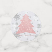 Roze feestelijke Confetti voor kerstboomtafelgerei (Kleine voorkant)