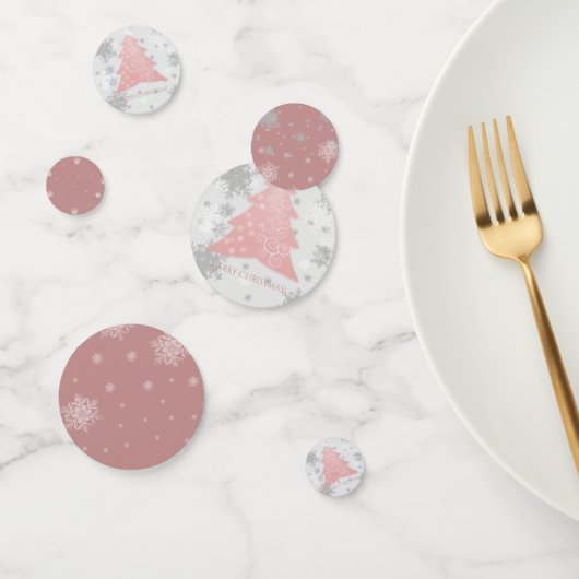 Roze feestelijke Confetti voor kerstboomtafelgerei (Groep)