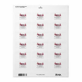 Roze feestelijke kerst etiket (Full Sheet)